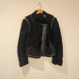 Curly Authentic Shearling Moto Jacket